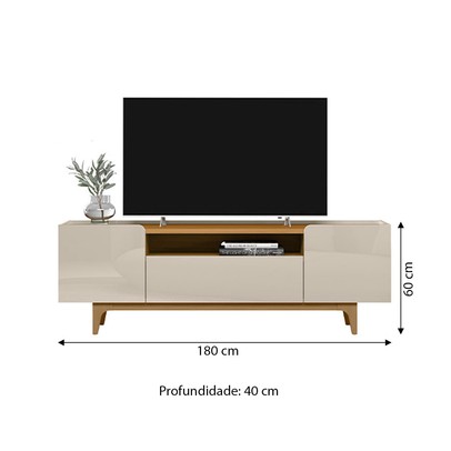 Rack para TV Até 75 Polegadas Orlando Tauari/Off White - Linea Brasil