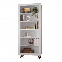 Estante para Livros 6 Prateleiras Branco - Qmovi