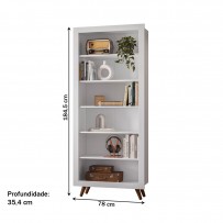 Estante para Livros 6 Prateleiras Branco - Qmovi