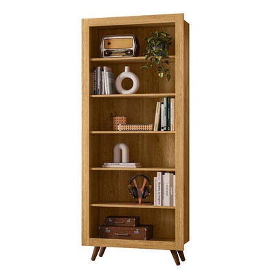 Estante para Livros 6 Prateleiras Freijó - Qmovi