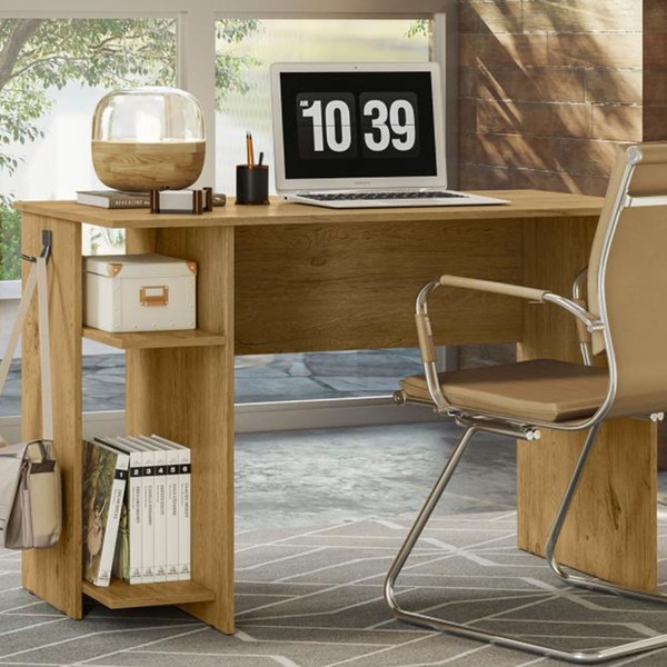 Mesa Gamer 2 Prateleiras Freijó 3875 - Qmovi