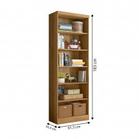 Estante para Livros 5 Prateleiras Freijó 1404 - Qmovi