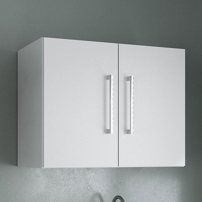 Armário Aéreo Lavanderia 2 Portas Branco - Ozini Móveis