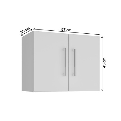 Armário Aéreo Lavanderia 2 Portas Branco - Ozini Móveis