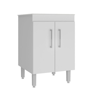 Armário Multiuso 2 Portas com Tanque 45l Branco - Ozini Móveis