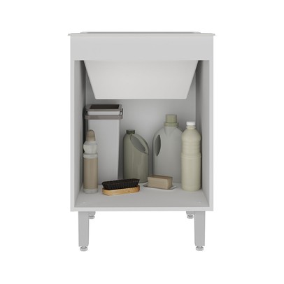 Armário Multiuso 2 Portas com Tanque 45l Branco - Ozini Móveis