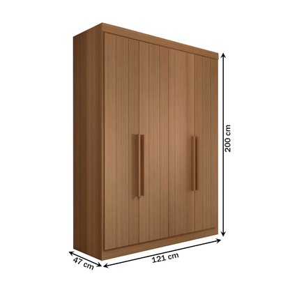 Guarda-Roupa Solteiro Mykonos 4 Portas 2 Gavetas Cinamomo - Panorama Móveis