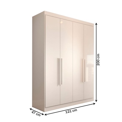 Guarda-Roupa Solteiro Mykonos 4 Portas 2 Gavetas Branco - Panorama Móveis