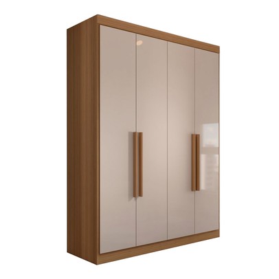 Guarda-Roupa Solteiro Mykonos 4 Portas 2 Gavetas Cinamomo/Off White - Panorama Móveis