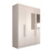 Guarda-Roupa Solteiro Mykonos 4 Portas 2 Gavetas com Espelho Branco - Panorama Móveis