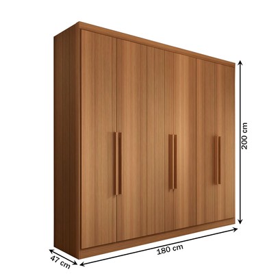Guarda-Roupa Casal Mykonos 6 Portas 2 Gavetas Cinamomo - Panorama Móveis