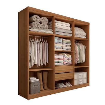 Guarda-Roupa Casal Mykonos 6 Portas 2 Gavetas Cinamomo/Off White - Panorama Móveis