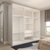 Guarda-Roupa Casal Mykonos 6 Portas 2 Gavetas com Espelho Branco - Panorama Móveis