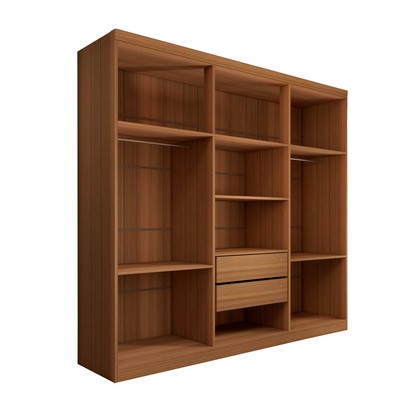 Guarda-Roupa Casal Mykonos 6 Portas 2 Gavetas com Espelho Cinamomo - Panorama Móveis