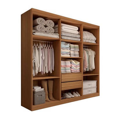 Guarda-Roupa Casal Mykonos 6 Portas 2 Gavetas com Espelho Cinamomo - Panorama Móveis