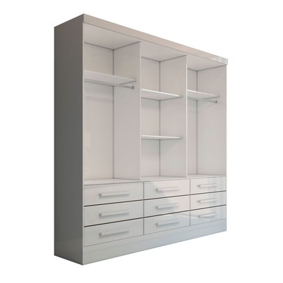 Guarda-Roupa Casal Ferrara 3 Portas 9 Gavetas Branco - Panorama Móveis