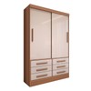 Guarda-Roupa Solteiro Guaianases 2 Portas 6 Gavetas Cinamomo/Off White - Panorama Móveis