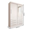 Guarda-Roupa Solteiro Guaianases 2 Portas 6 Gavetas com Espelho Branco - Panorama Móveis