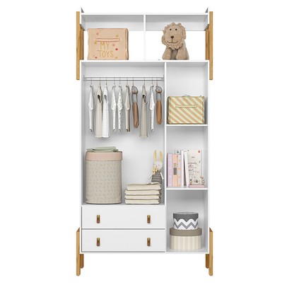 Guarda-Roupa Infantil Fantasia 3 Portas 2 Gavetas Branco - Qmovi