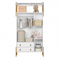 Guarda-Roupa Infantil Fantasia 3 Portas 2 Gavetas Branco - Qmovi