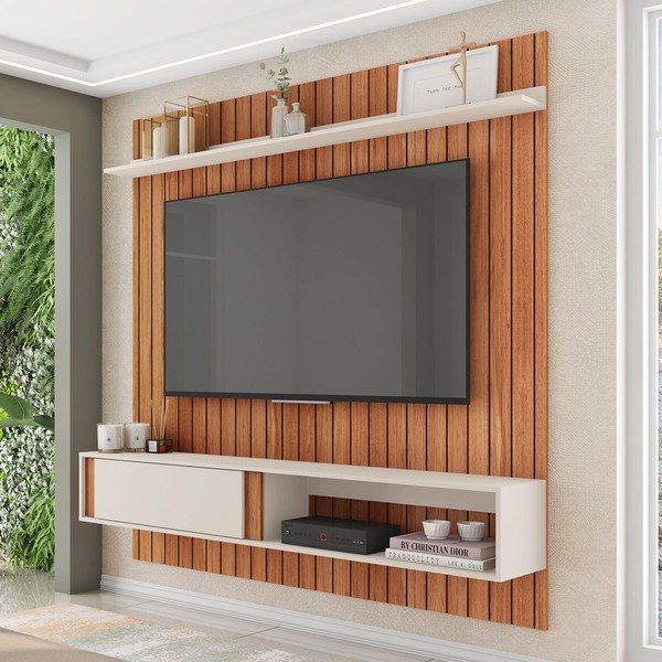 Painel para TV Até 70 Polegadas Boreal 1 Porta Freijo/Off White - Caemmun