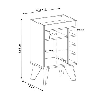 Sala de Estar Completa Frank 1 Porta 2 Prateleiras Pinho/Off White - Panorama Móveis