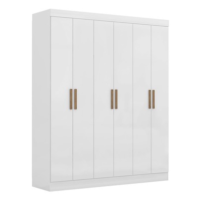 Guarda-Roupa Casal Holanda 6 Portas 2 Gavetas Branco - Maxel
