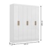 Guarda-Roupa Casal Holanda 6 Portas 2 Gavetas Branco - Maxel
