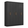 Guarda-Roupa Casal Holanda 6 Portas 2 Gavetas Preto - Maxel