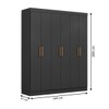Guarda-Roupa Casal Holanda 6 Portas 2 Gavetas Preto - Maxel