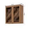 Armário Aéreo Cozinha 80 Cm Requinte 2 Portas com Vidro Nature - Henn