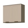 Armário Aéreo Cozinha 80 Cm Connect 2 Portas Ripado Duna/Cristal - Henn