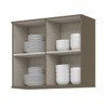 Armário Aéreo Cozinha 80 Cm Connect 2 Portas Ripado Duna/Cristal - Henn