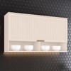 Armário Aéreo Cozinha 120 Cm Connect 1 Porta Ripado Off White - Henn