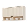 Armário Aéreo Cozinha 120 Cm Connect 1 Porta Ripado Off White - Henn