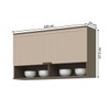 Armário Aéreo Cozinha 120 Cm Connect 1 Porta Ripado Duna/Cristal - Henn