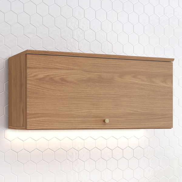 Armário Aéreo Cozinha 80 Cm Requinte 1 Porta Nature - Henn