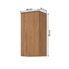 Armário Aéreo Cozinha 40 Cm Requinte 1 Porta 2 Prateleiras Nature - Henn