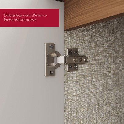 Balcão de Cozinha para Pia 120 Cm Requinte 3 Portas 2 Gavetas Nature/Areia Hp - Henn