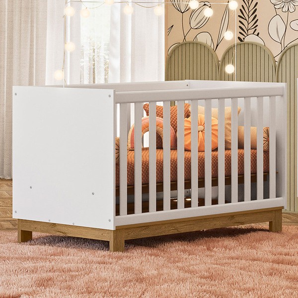 Berço Mini Cama 2 em 1 Q Encanto Branco Acetinado - Qmovi