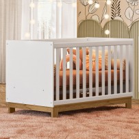 Berço Mini Cama 2 em 1 Q Encanto Branco Acetinado - Qmovi