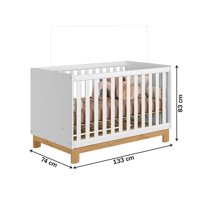 Berço Mini Cama 2 em 1 Q Encanto Branco Acetinado - Qmovi