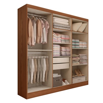 Guarda-Roupa Solteiro Luxemburgo 6 Portas 2 Gavetas Nature/Off White - Panorama Móveis