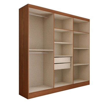 Guarda-Roupa Solteiro Luxemburgo 6 Portas 2 Gavetas Nature/Off White - Panorama Móveis