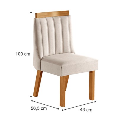 Cadeiras Kit 6 Cadeiras Lisboa Cinamomo/Suede Creme - Lj Móveis