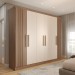 Guarda-Roupa Casal Hungria 6 Portas 3 Gavetas Nature/Off White - Panorama Móveis