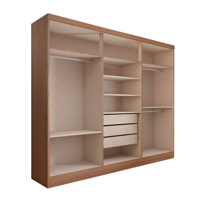 Guarda-Roupa Casal Hungria 6 Portas 3 Gavetas Nature/Off White - Panorama Móveis