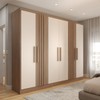 Guarda-Roupa Casal Hungria 6 Portas 3 Gavetas Nature/Off White - Panorama Móveis