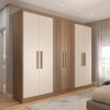 Guarda-Roupa Casal Hungria 6 Portas 3 Gavetas Nature/Off White - Panorama Móveis