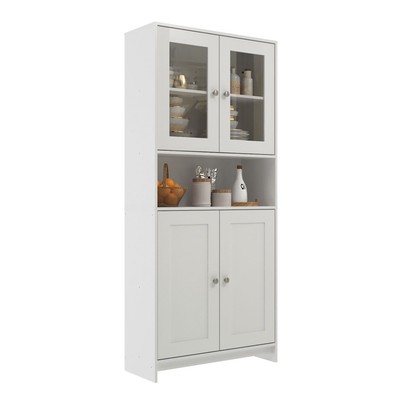 Armário de Cozinha 4 Portas 2 Prateleiras Branco - Decibal